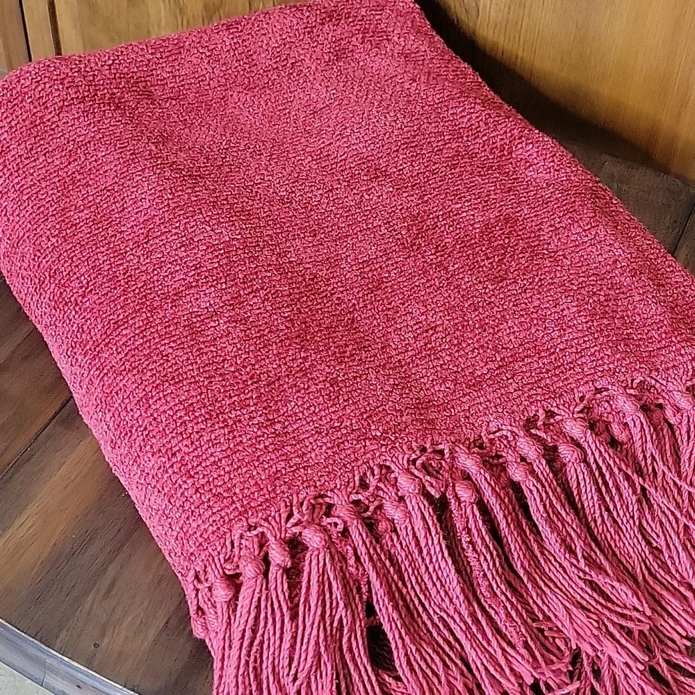 Pottery Barn Chenille Fringed Throw